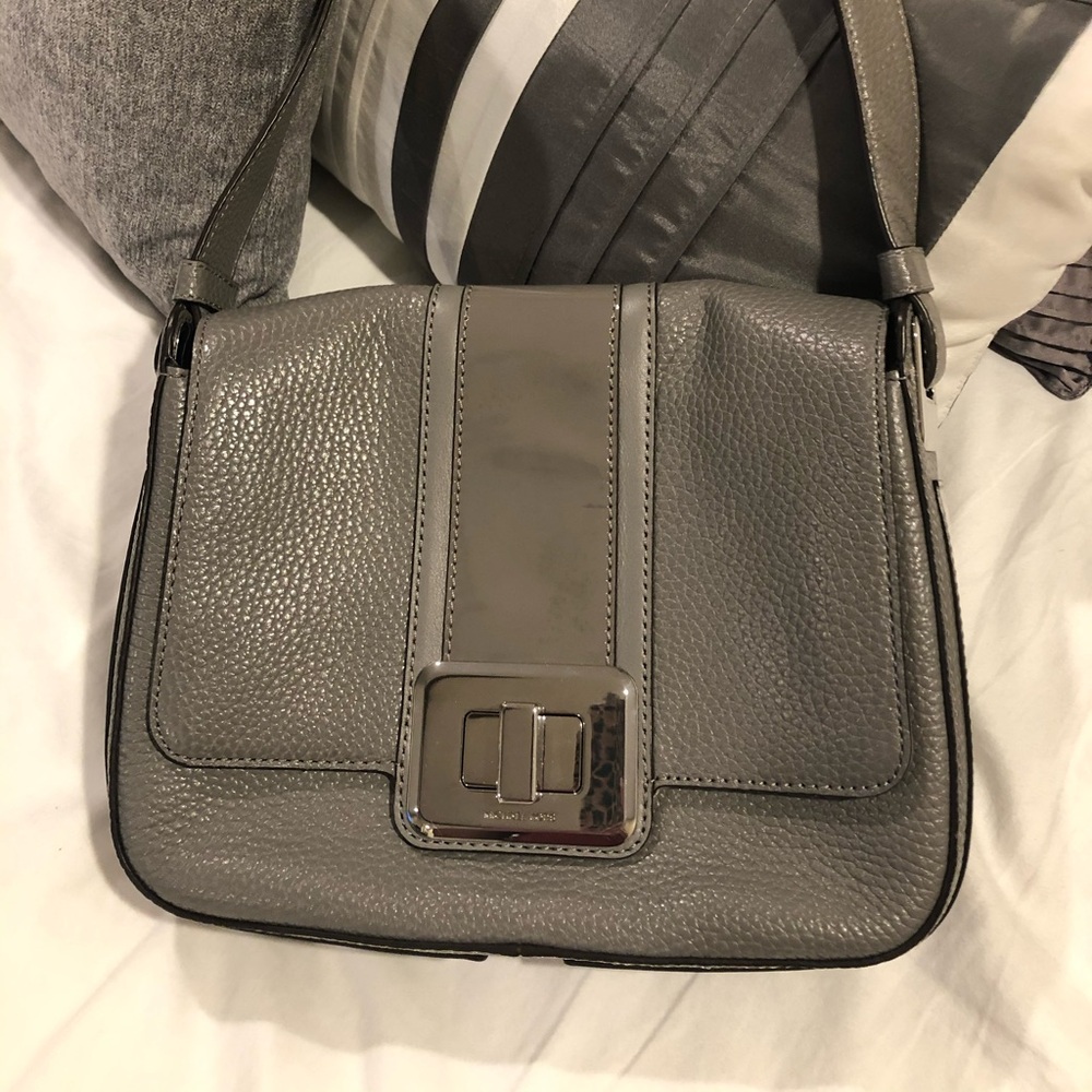 Beautiful gray leather, Michael Kors handbag like new with dust bag
